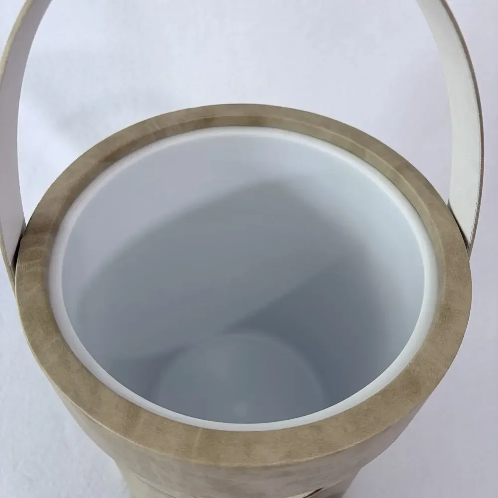 Shelton Designs Ice Bucket Tall Handle Tan MCM Quiet Luxury 70s Beach Bar USA
